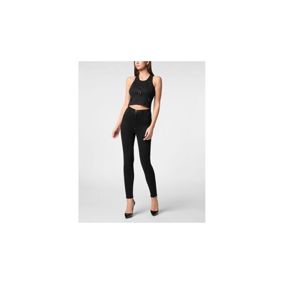 Philipp Plein Fringe-Detail Ribbed Crop Top By Philipp Plein - NWT